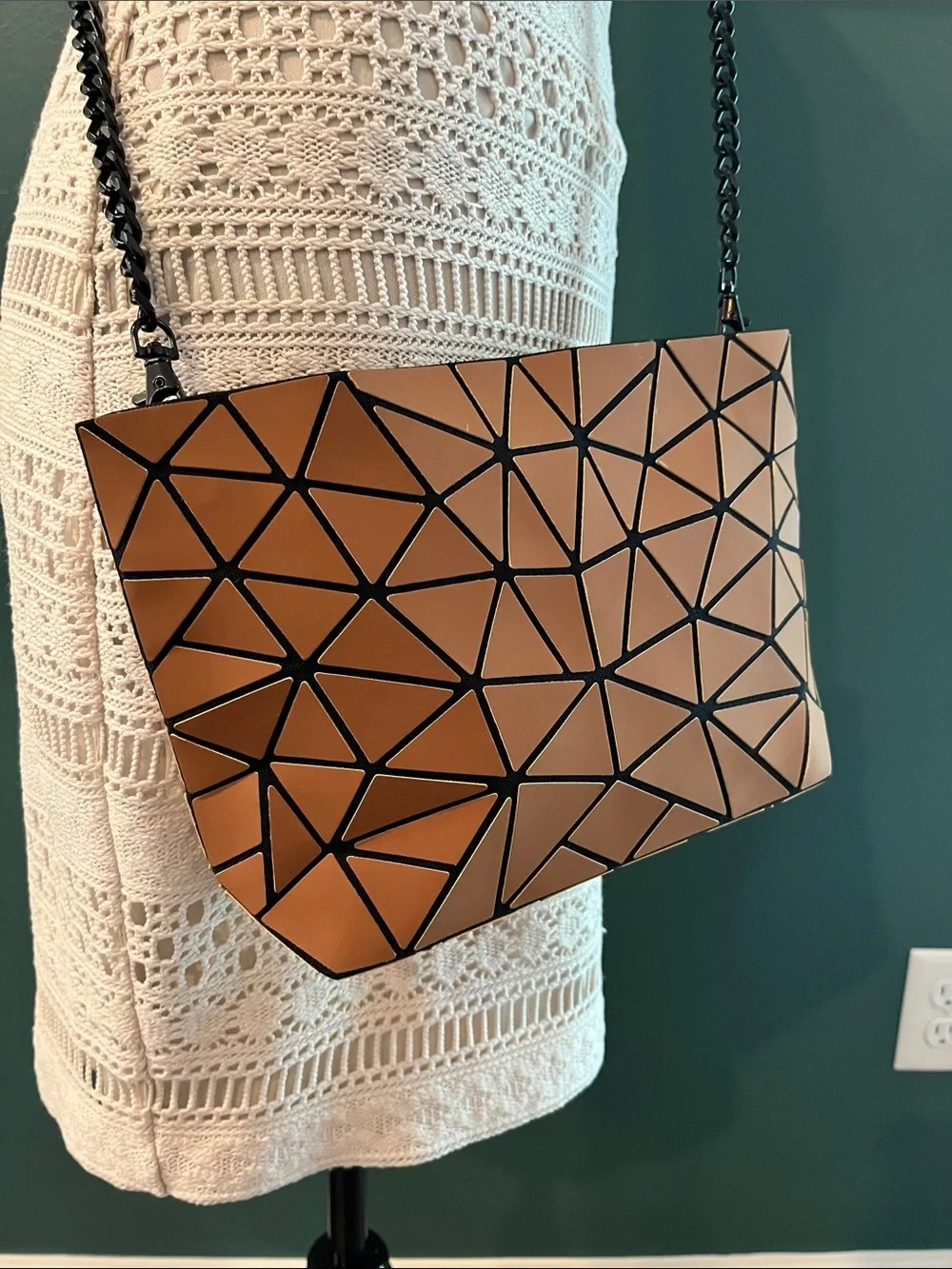 Patrizia Luca Geometric Tan Crossbody Bag